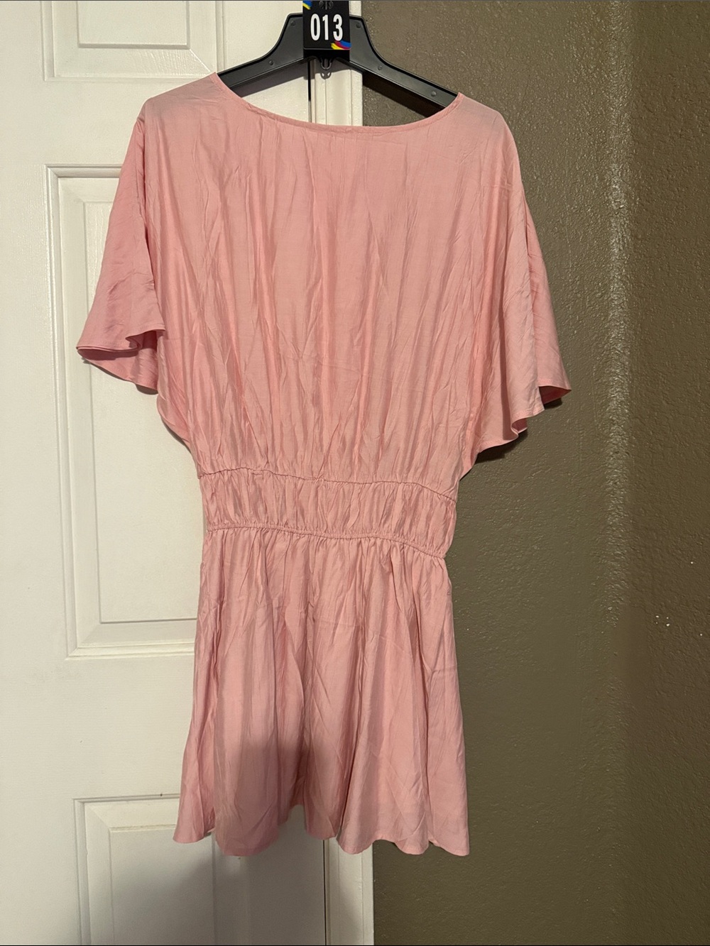 Amazon Pink Flutter-Sleeve Mini Romper